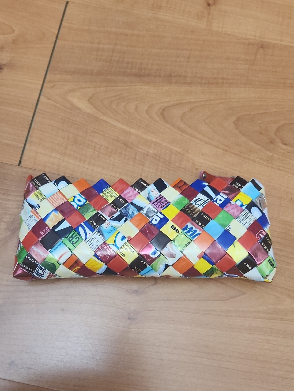 Handwoven Recycled Paper Clutch - Multicolor
